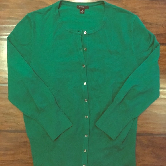 Ann Taylor Sweaters - Ann Taylor green 3/4 cardigan sz Med